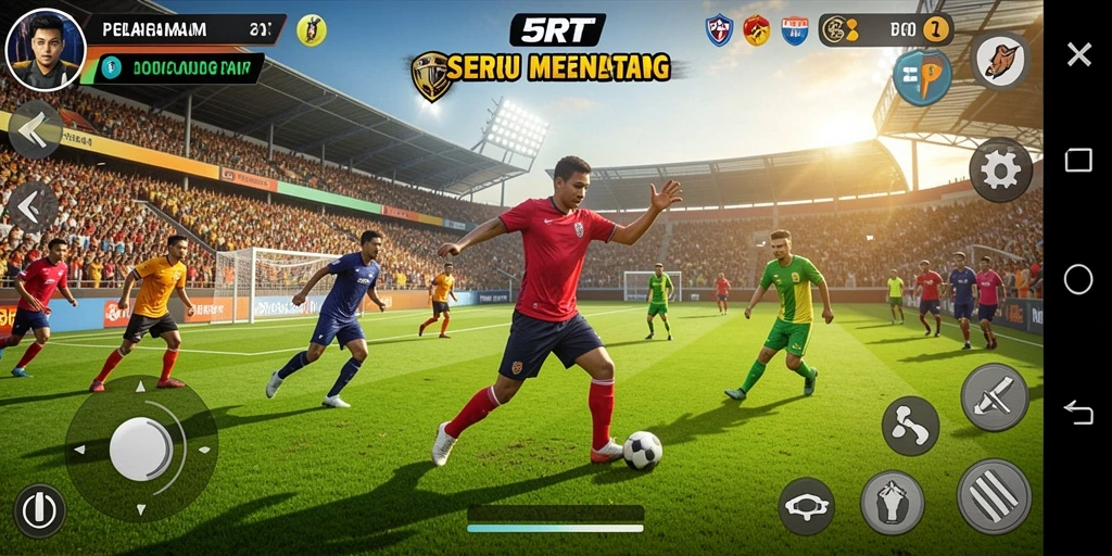 Tampilan gameplay seru di 5RT dengan aksi olahraga yang mendebarkan.