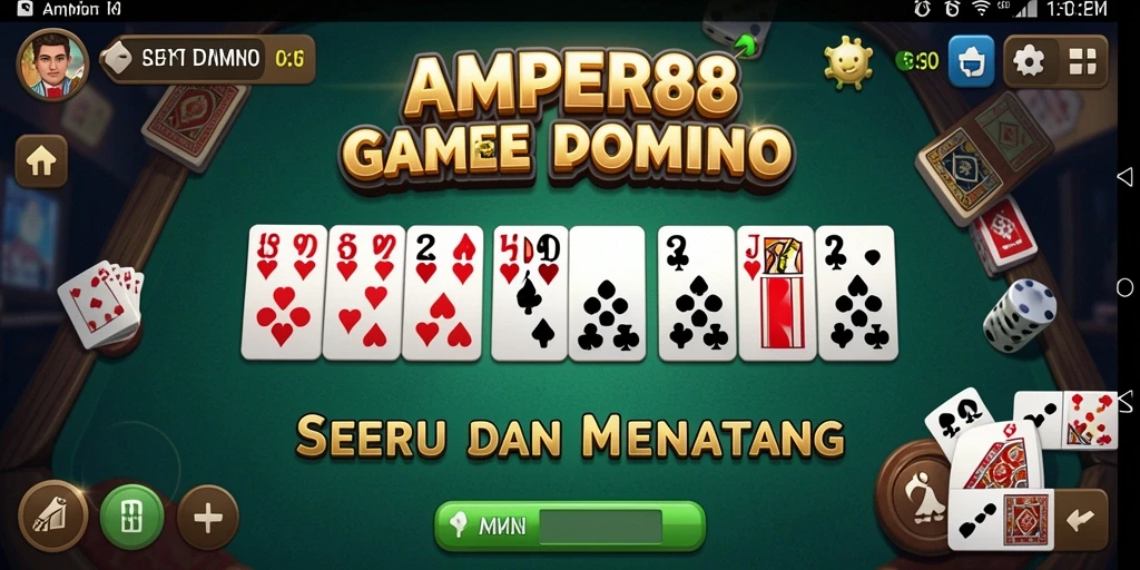 Tampilan gameplay Domino AMPER88 yang menegangkan dan penuh strategi.
