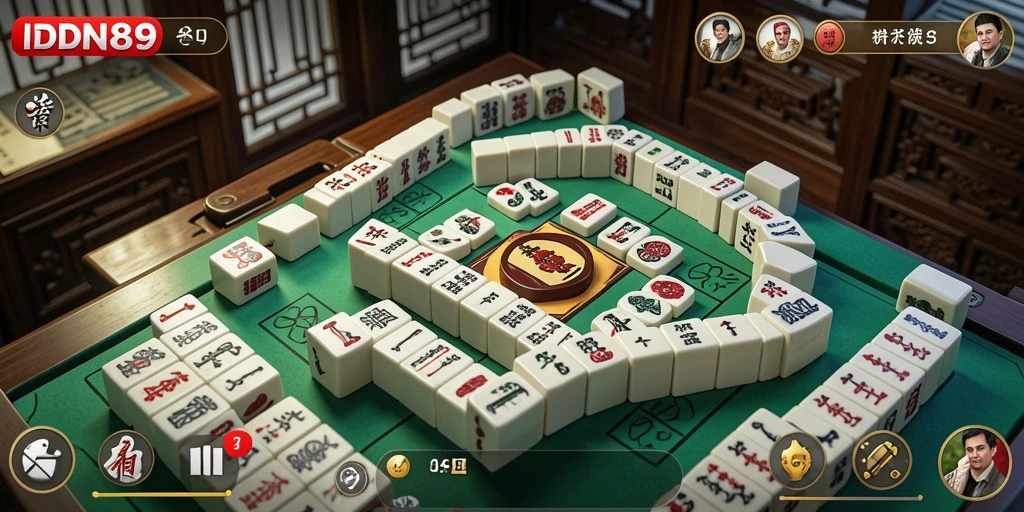 Tampilan gameplay Mahjong yang menarik dan penuh warna di IDN89.