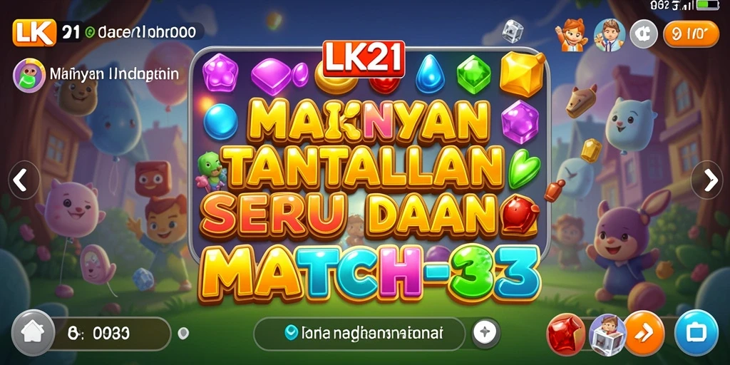 Tampilkan gameplay LK21 yang seru dalam setiap tantangan match-3.