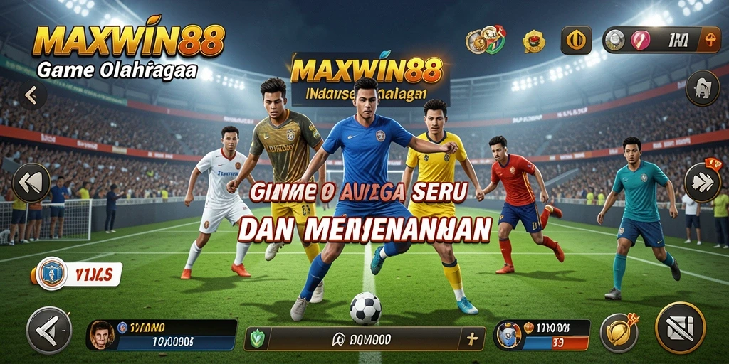 Screenshot utama MAXWIN88 yang menunjukkan aksi permainan olahraga yang mendebarkan.