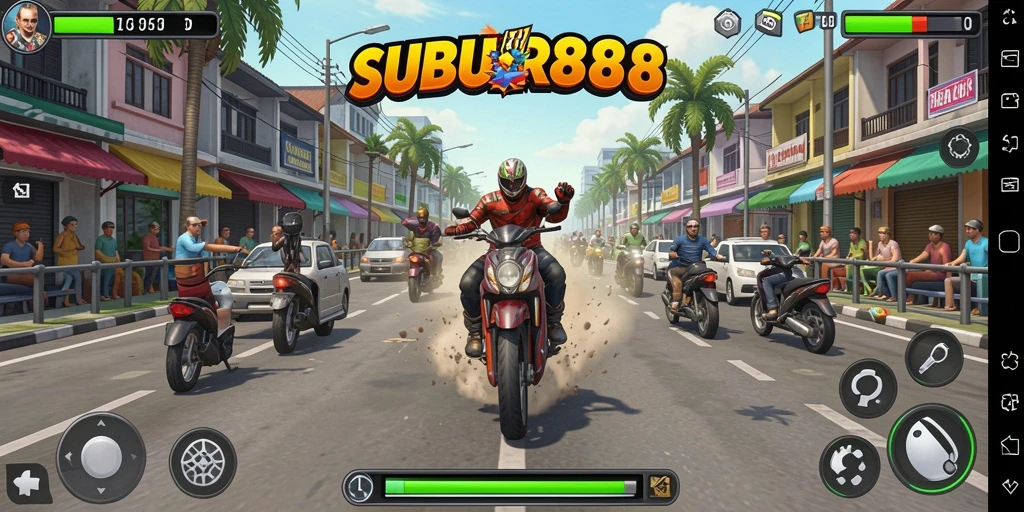 Tampilan balapan mendebarkan dari game SUBUR88 yang penuh aksi.