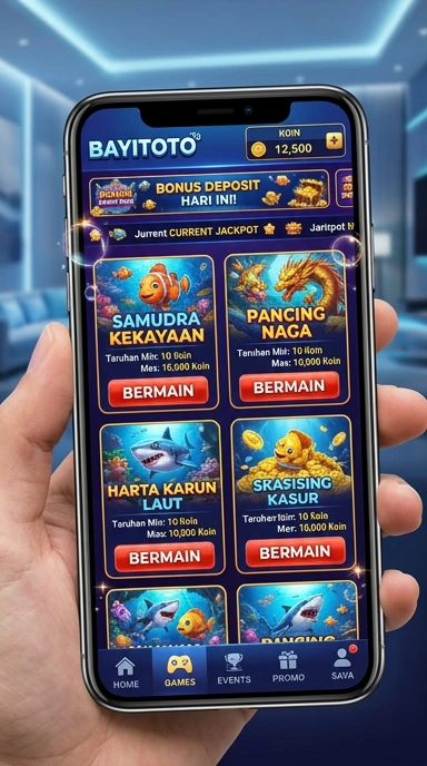 Screenshot aplikasi bayitoto dengan navigasi yang mudah.